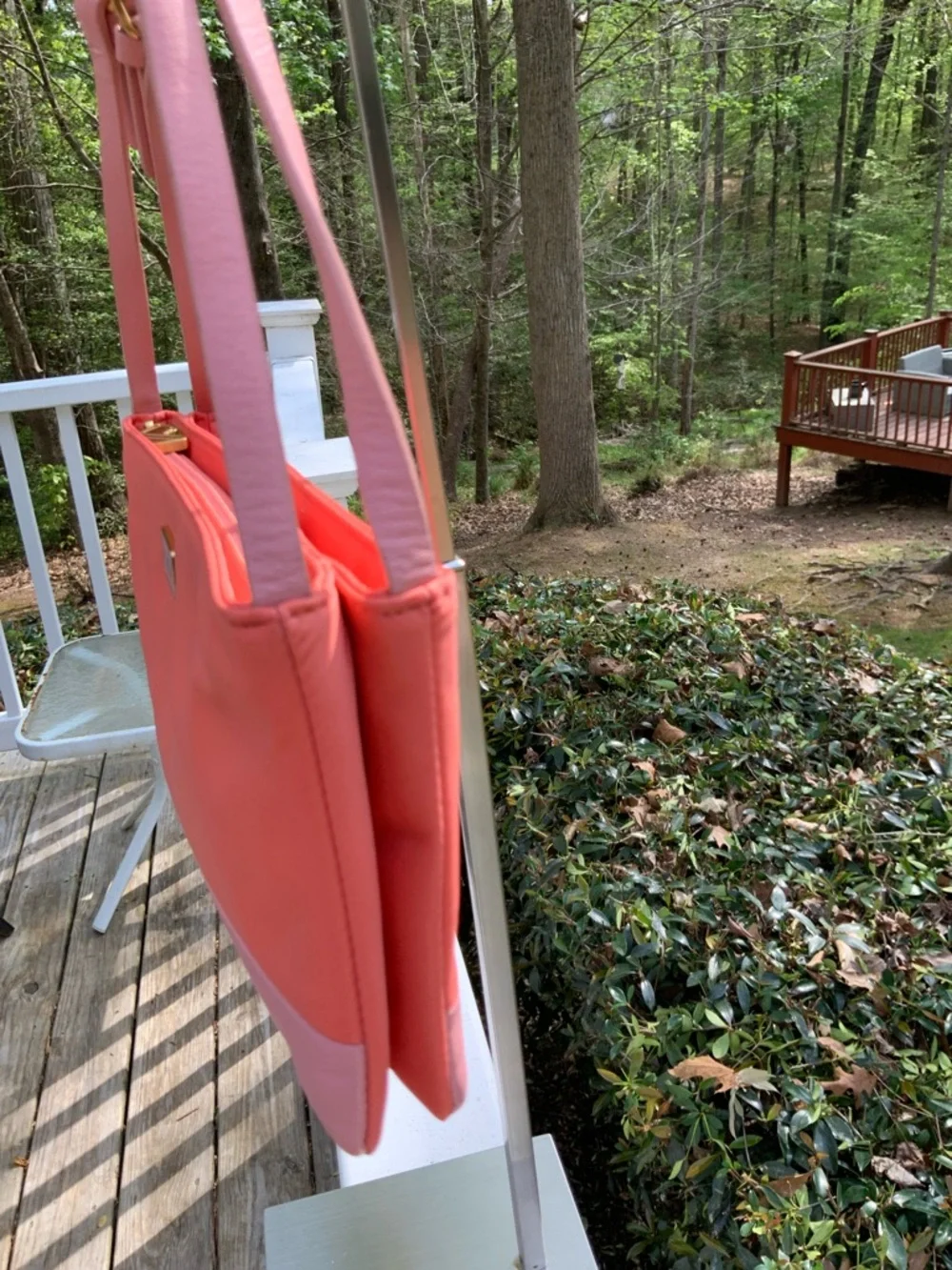 Furla Coral and Light Pink Shoulder Bag GUC - Picture 3 of 16